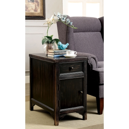 Meadow Antique Black Side Table Model CM4327T by Furniture of America