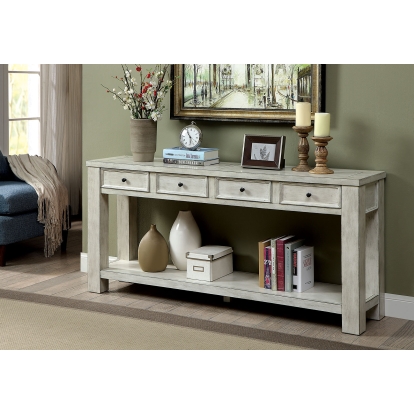 Meadow Antique White Sofa Table Model CM4327WH-S by Furniture of America