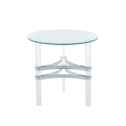 Tirso Chrome Round End Table Model CM4350E by Furniture of America