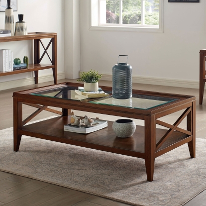 Izar Dark Oak Coffee Table Model CM4355A-C by Furniture of America