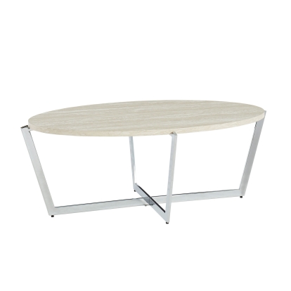 Madisyn White/Chrome Coffee Table Model CM4356C by Furniture of America