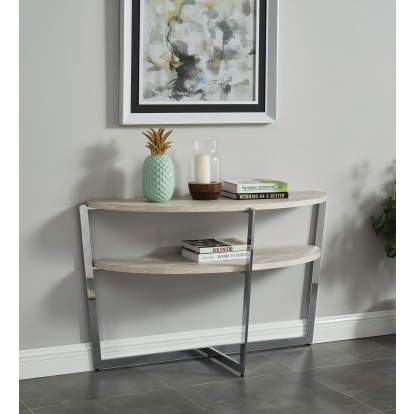 Madisyn White/Chrome Sofa Table Model CM4356S by Furniture of America