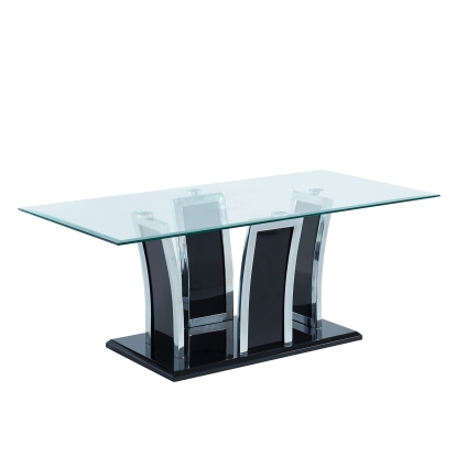 Staten Glossy Black/Chrome Coffee Table Model CM4372BK-C-PK by Furniture of America