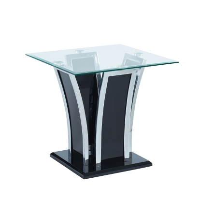 Staten Glossy Black/Chrome End Table Model CM4372BK-E-PK by Furniture of America