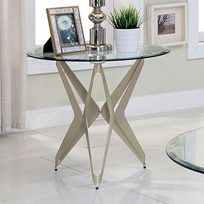 Alvise Champagne End Table Model CM4377E-TABLE by Furniture of America