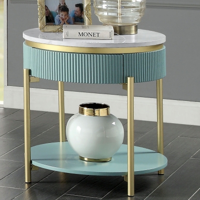 Koblenz Light Teal End Table Model CM4412GR-E by Furniture of America