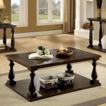Luan Dark Walnut Coffee Table Model CM4420C by Furniture of America