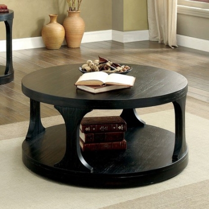 Furniture Of America Carrie Transitional Solid Wood, Wood Veneer, Others Antique Black Coffee Table | CM4422C