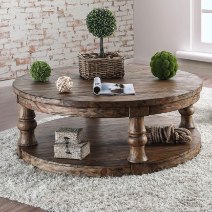 Mika Antique Oak Coffee Table Model CM4424A-C by Furniture of America
