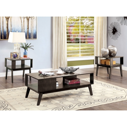 Vilgot Warm Gray 3 Piece Coffee Table Set Model CM4493-3PK by Furniture of America