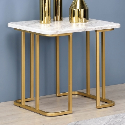 Calista Gold/White End Table Model CM4564WH-E by Furniture of America