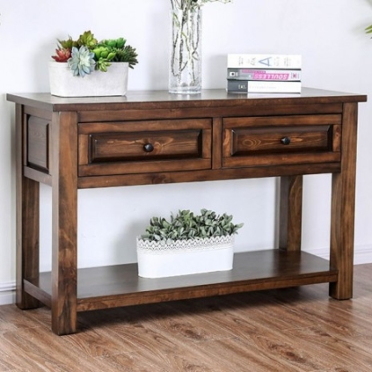Furniture Of America Annabel Rustic Solid Wood, Wood Veneer, Others Walnut Sofa Table | CM4613S