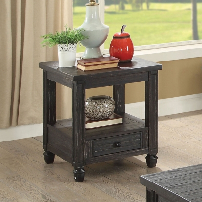 Suzette Antique Black End Table Model CM4615BK-E by Furniture of America