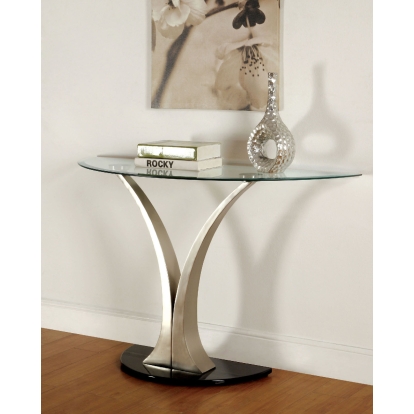 Valo Satin Plated/Black Sofa Table Model CM4727S by Furniture of America