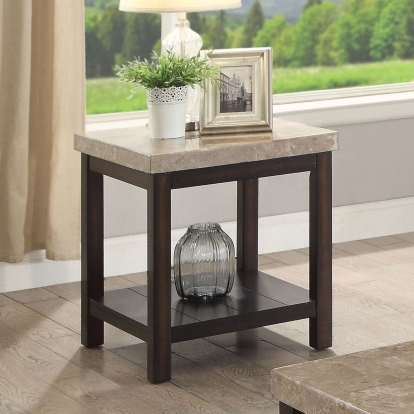 Calgary Dark Walnut/Ivory End Table Model CM4861E by Furniture of America