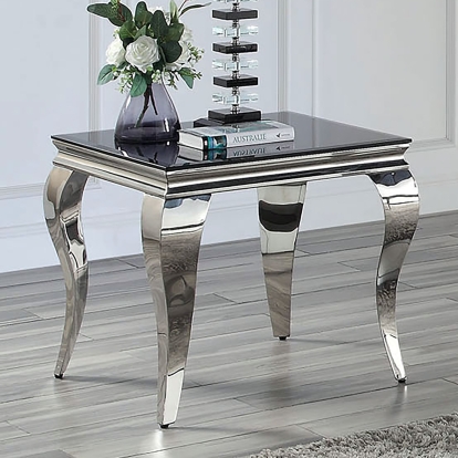 Wetzikon Black/Silver End Table Model CM4903BK-E-TABLE by Furniture of America