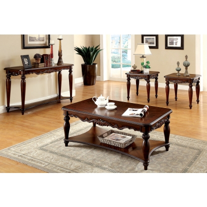 Bunbury Cherry 3 Piece Coffee Table Set Model CM4915-3PK by Furniture of America