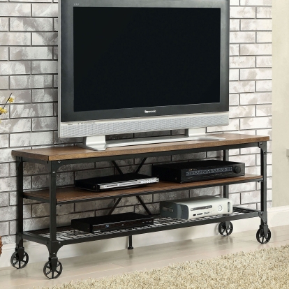 Ventura Antique Black/Medium Oak 54" TV Stand Model CM5278-TV-54 by Furniture of America