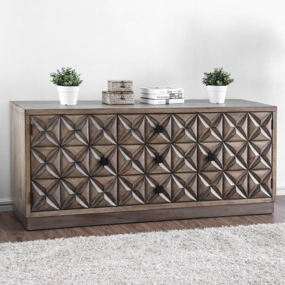 Markos Weathered Light Oak 64" TV Stand Model CM5393-TV by Furniture of America