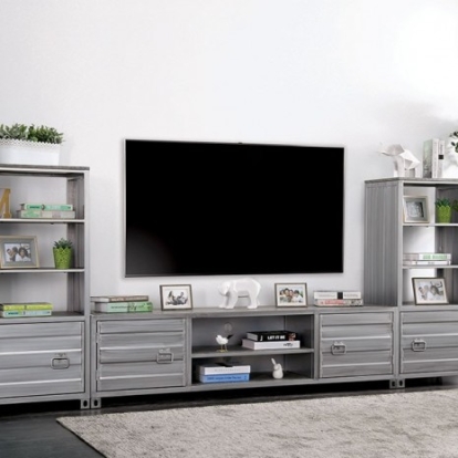 Furniture Of America Mccredmond Industrial Metal, Others Silver Pier Cabinet | CM5458-PCR