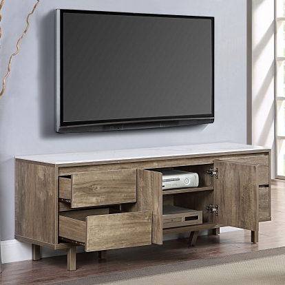 Euphemia Light Brown 60" TV Console Model CM5465-TV-PK by Furniture of America