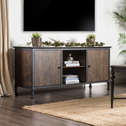 Broadland Medium Weathered Oak 60" TV Stand Model CM5822-TV-60 by Furniture of America