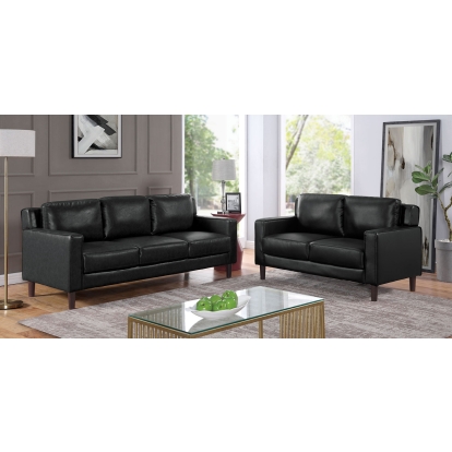 Hanover Black Sofa with Loveseat Model CM6063BK-2PC by Furniture of America
