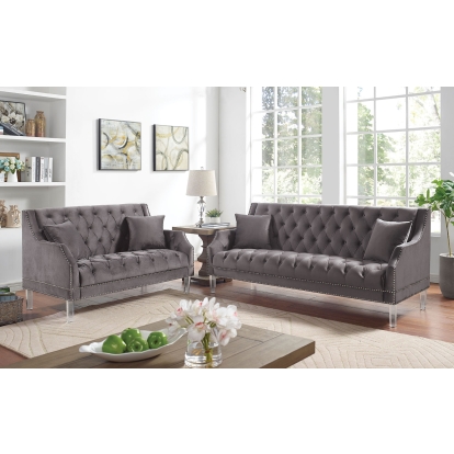Franceschi Gray Sofa with Loveseat Model CM6065GY-2PC by Furniture of America