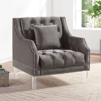 Franceschi Gray Chair Model CM6065GY-CH-PK by Furniture of America