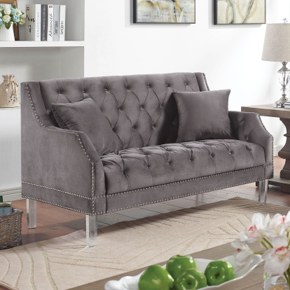 Franceschi Gray Love Seat Model CM6065GY-LV-PK by Furniture of America