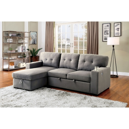 Sammy Light Gray Sectional Model CM6069GY-SECT by Furniture of America