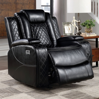 Lubeck Black Power Recliner Model CM6081-CH-PM by Furniture of America