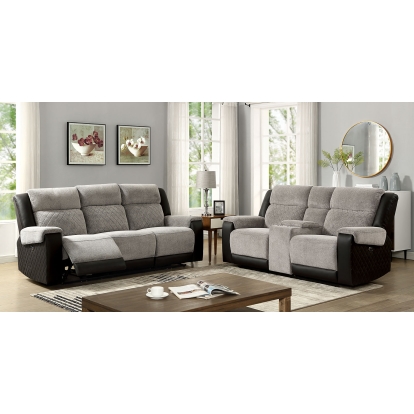 Silverton Black/Gray Power Sofa with Loveseat Model CM6082-PM-2PC by Furniture of America