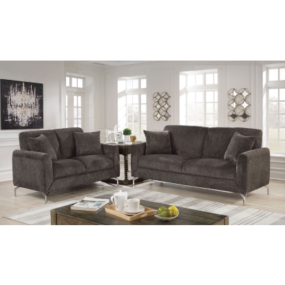 Lauritz Dark Gray Sofa with Loveseat Model CM6088DG-2PC by Furniture of America