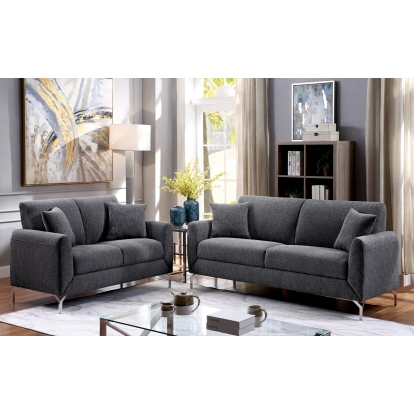 Lauritz Gray Sofa with Loveseat Model CM6088GY-2PC by Furniture of America