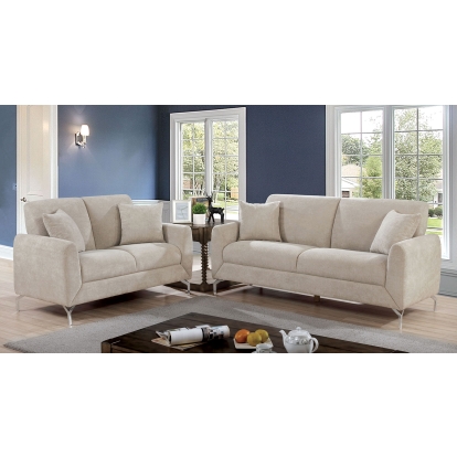 Lauritz Light Gray Sofa with Loveseat Model CM6088LG-2PC by Furniture of America