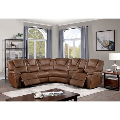 Erfurt Brown Power Sectional Model CM6119BR-SECT by Furniture of America