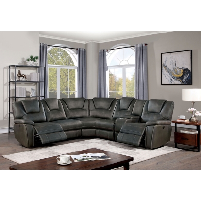 Erfurt Gray Power Sectional Model CM6119GY-SECT by Furniture of America