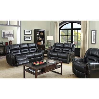 Frederick Black Sofa with Loveseat Model CM6130-2PC by Furniture of America