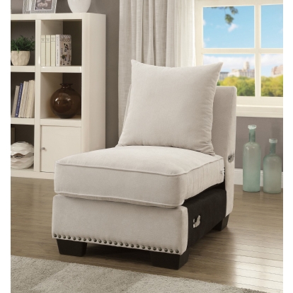 Skyler Beige Armless Chair Model CM6156-CH by Furniture of America