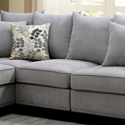 Furniture Of America Skyler Transitional Fabric, Solid Wood, Others Gray Chair | CM6156GY-CH