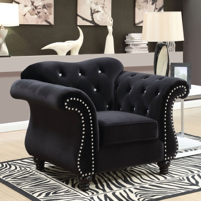 Jolanda Black Chair Model CM6159BK-CH-VN by Furniture of America