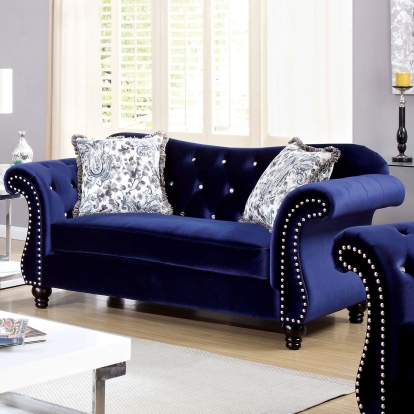 Jolanda Blue Loveseat Model CM6159BL-LV-VN by Furniture of America
