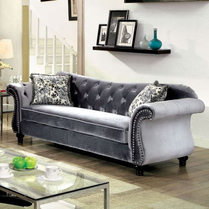 Jolanda Gray Sofa Model CM6159GY-SF-VN by Furniture of America
