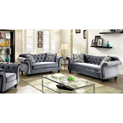 Jolanda Gray Sofa with Loveseat Model CM6159GY-2PC by Furniture of America