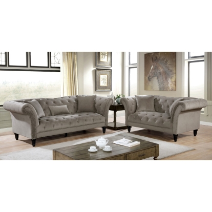 Louella Gray Sofa with Loveseat Model CM6210GY-2PC by Furniture of America