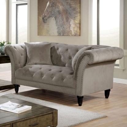 Louella Gray Loveseat Model CM6210GY-LV by Furniture of America