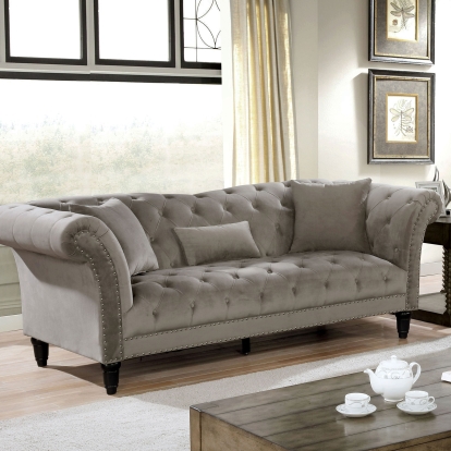 Louella Gray Sofa Model CM6210GY-SF by Furniture of America
