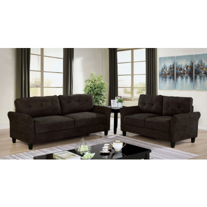 Alissa Brown Sofa with Loveseat Model CM6213BR-2PC by Furniture of America