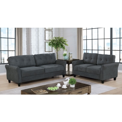 Alissa Gray Sofa with Loveseat Model CM6213GY-2PC by Furniture of America